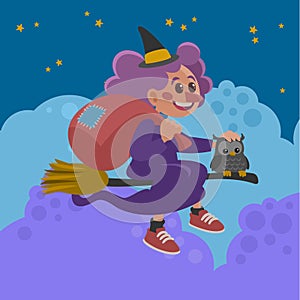 Flat befana illustration Vector illustration.