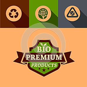 Flat bio premium design elements