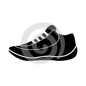 Flat black basket shoes icon
