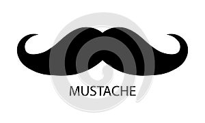 Flat black mustache icon. Vector illustration eps 10