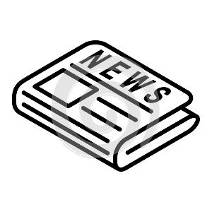 flat black newspaper vector icon