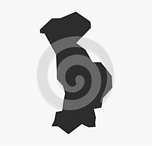 Flat Black Vector Map of Beed District, Maharashtra