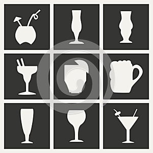 Flat in black and white concept mobile application