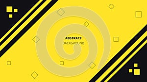 Flat Black Yellow Background With Abstract Geometric Design.