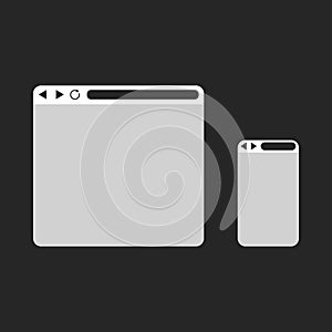 Flat blank browser windows