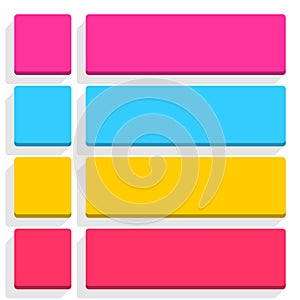 Flat blank icon empty internet color button