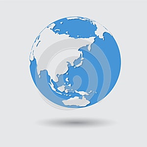 Flat Blue Earth Planet Icon