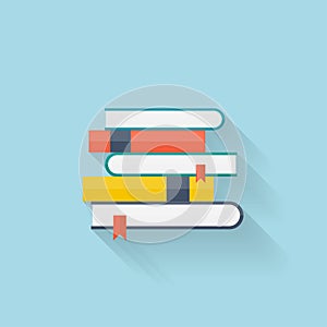 Flat book icon vector illustration.