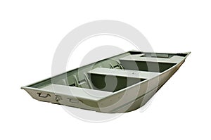 Flat bottom aluminum john jon boat painted green photo