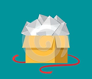 Flat box message correspondence vector. Emailing photo