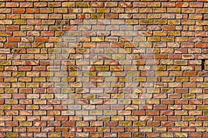 flat brick wall texture and background with diagonal bricks storage imprints