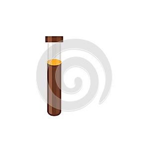 Flat Brown Graduated Cylinder Icon