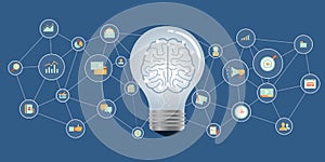 Flat business brainstorming creative thinking