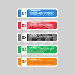 Flat business style options banner. Flat vector illustration. For diagram, number options, step up options, web