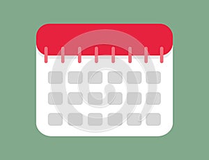Flat Calendar Icon Vector with Date. Reminder Image photo