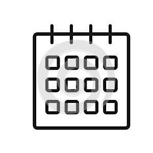 Flat Calendar Icon Vector Illustration