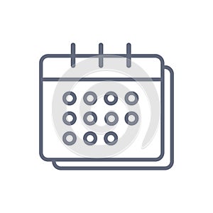 Flat calendar Icon. Calendar on the wall.