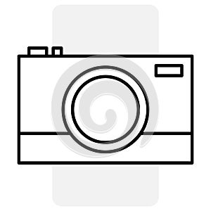 Flat camera icon for web design. Ui symbol. Digital background. Vector illustration. stock image.