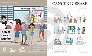 Flat Cancer Disease Concept