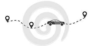 Flat car route monochrome concept