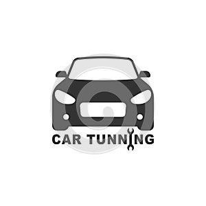 Flat Car tunning logo vector icon with white background