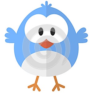 Flat cartoon bird icon