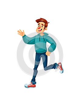 Flat cartoon happy character in joyful mood,positive emotions vector illustration concept