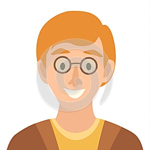 Flat cartoon man vector icon.Man icon illustration