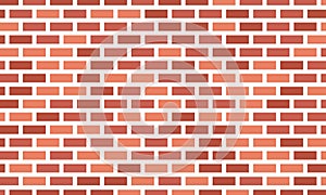 Flat cartoon old red brick wall background. texture pattern for continuous replicate