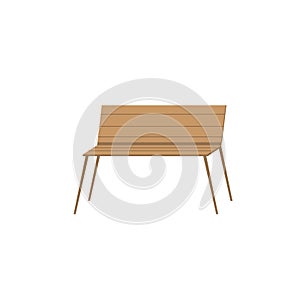 Flat cartoon park bench,people resting place,city exterior element vector illustration concept