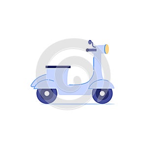 Flat cartoon scooter,transportation and auto industry vector illustration concept