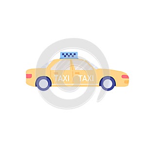 Flat cartoon taxi car,transportation and auto industry vector illustration concept