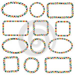 Flat cartoon vector frames set isolated on white. photo