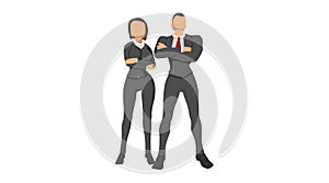 Flat character vector worker neat clothes. work team character template without background. male and female character set.