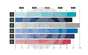 Flat chart, graph. Simply color editable.