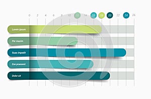 Flat chart, graph. Simply color editable.