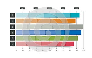 Flat chart, graph. Simply color editable. photo