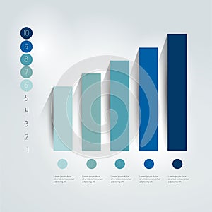 Flat chart, graph. Simply editable.