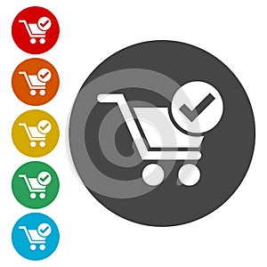 Flat checkout icons set