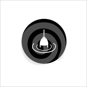 Flat,circle, Fishing Hook Icon Vector Illustration