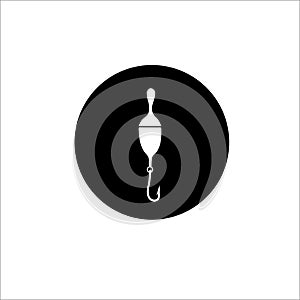 Flat,circle, Fishing Hook Icon Vector Illustration