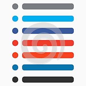 Flat circle and rectangle button set with modern color. UI, GUI