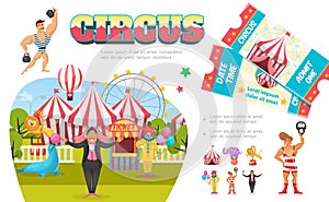 Flat Circus Elements Composition