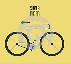 Flat city bicycle illustration