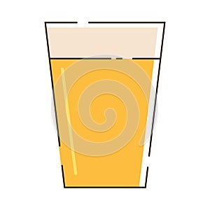 Flat classic beer pint. Vector