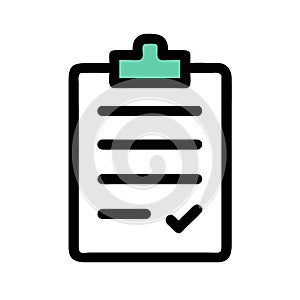 Clipboard icon flat vector