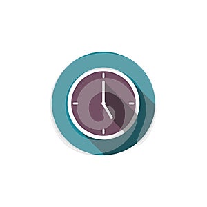 Flat clock vector icon Isolated on white background for graphic design, logo, web site, social media, mobile app, illustration