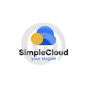 Flat Cloud Data Hosting Logo Template