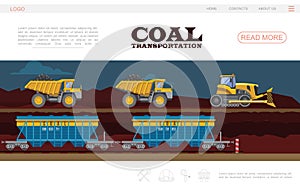 Flat Coal Transportation Landing Page Template