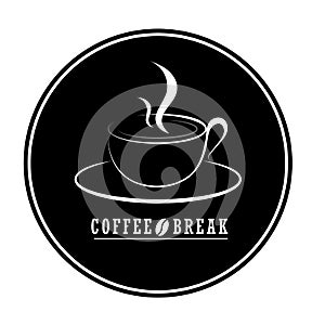 flat coffee logo vector design.coffee logo isolated on white background.sticker or decorative for coffee shop.hipster sticker sty